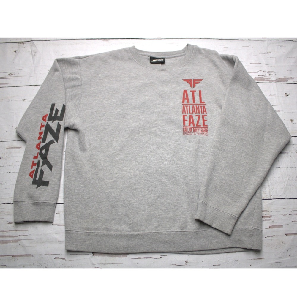 Atlanta FaZe Call of Duty League Sweatshirt Mens Large Gray Crewneck CDL Logo